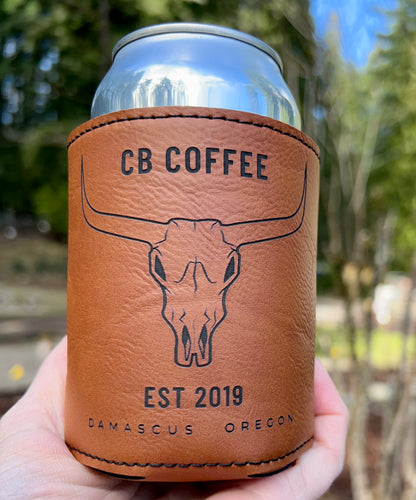 CB Coffee Bar Leather Can Koozie