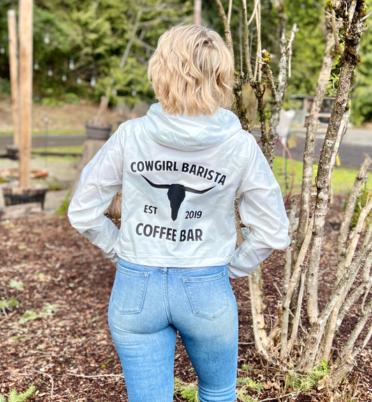 Cowgirl Barista Coffee Bar Crop Windbreaker